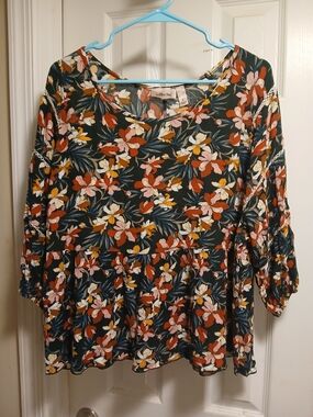 Willow + Root Floral Top - Boho Green Sz.S